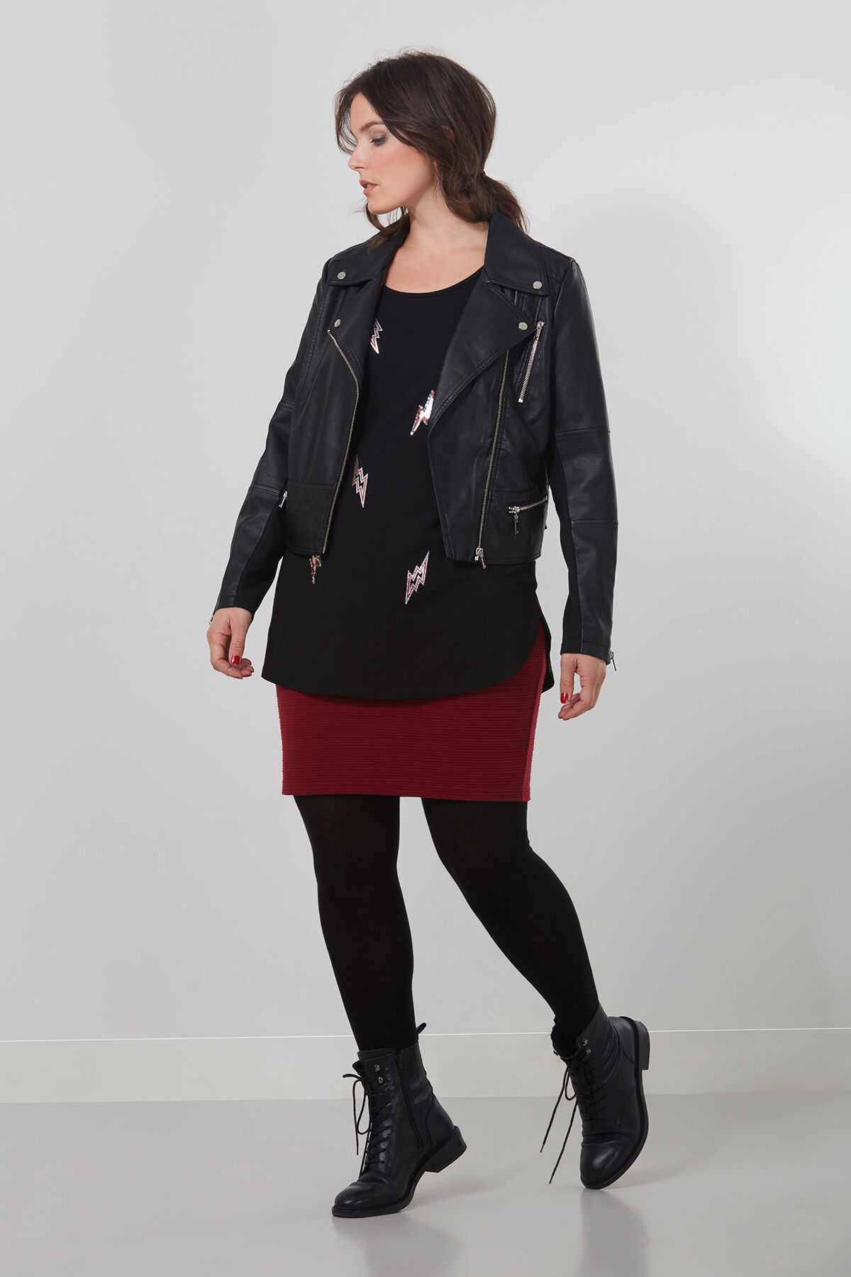 Jupe en maille point de Rome image number 4