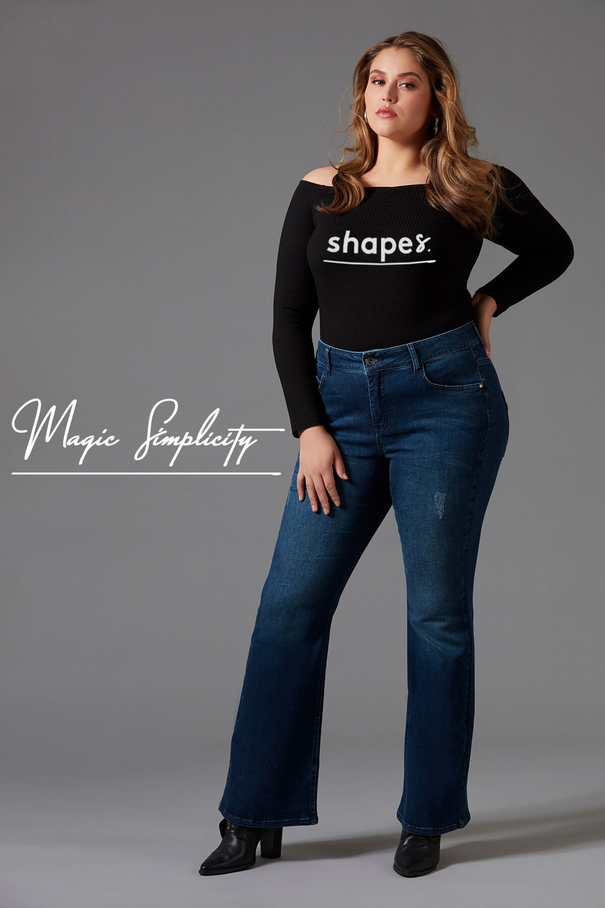 Magic Simplicity SHAPES flared jeans image number 5