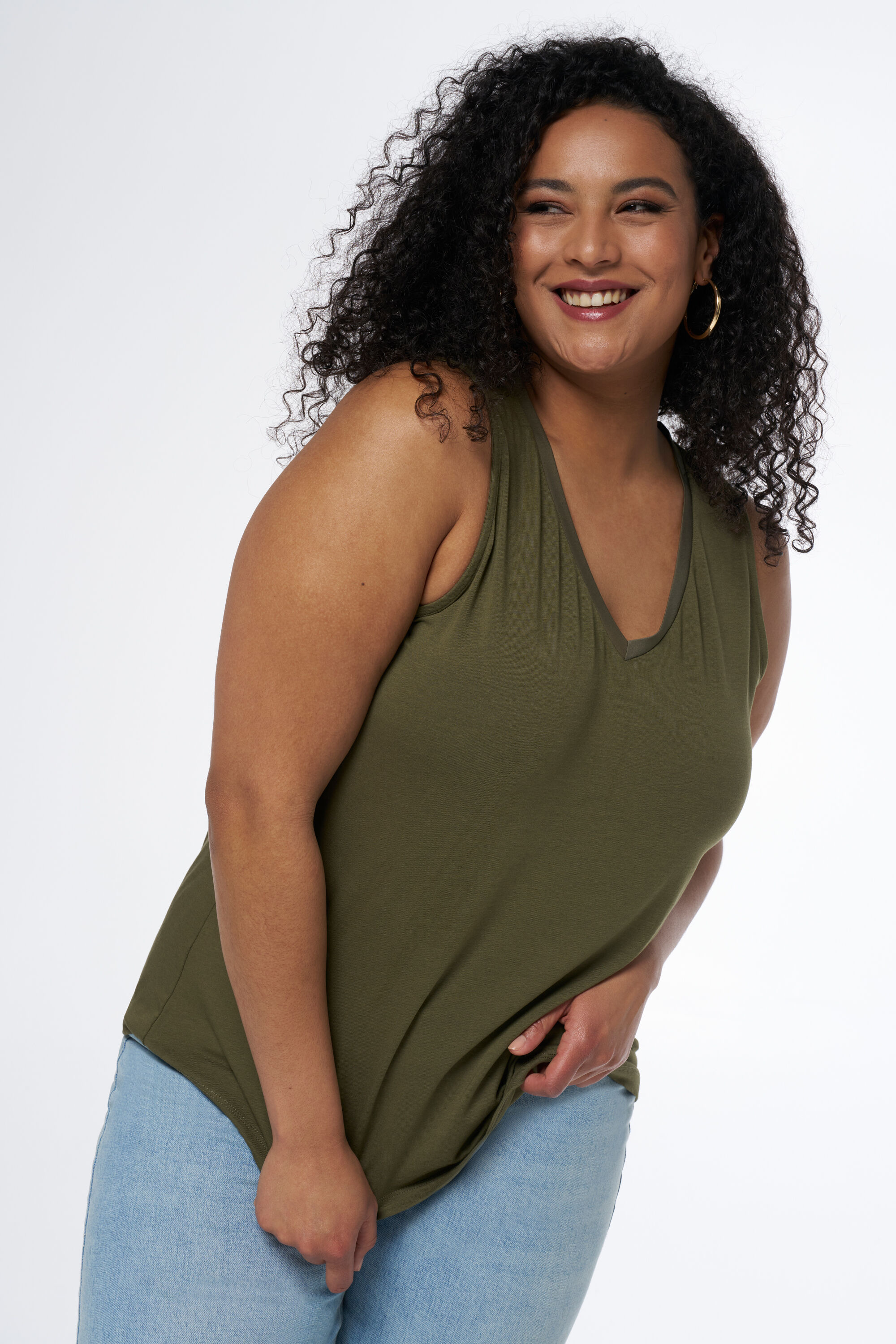 Haut sans manches avec col en V image number 5