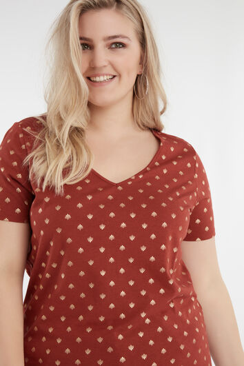 T-shirt avec imprim&eacute; m&eacute;tallis&eacute;