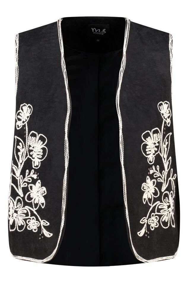 Gilet en suède avec broderies image number 1