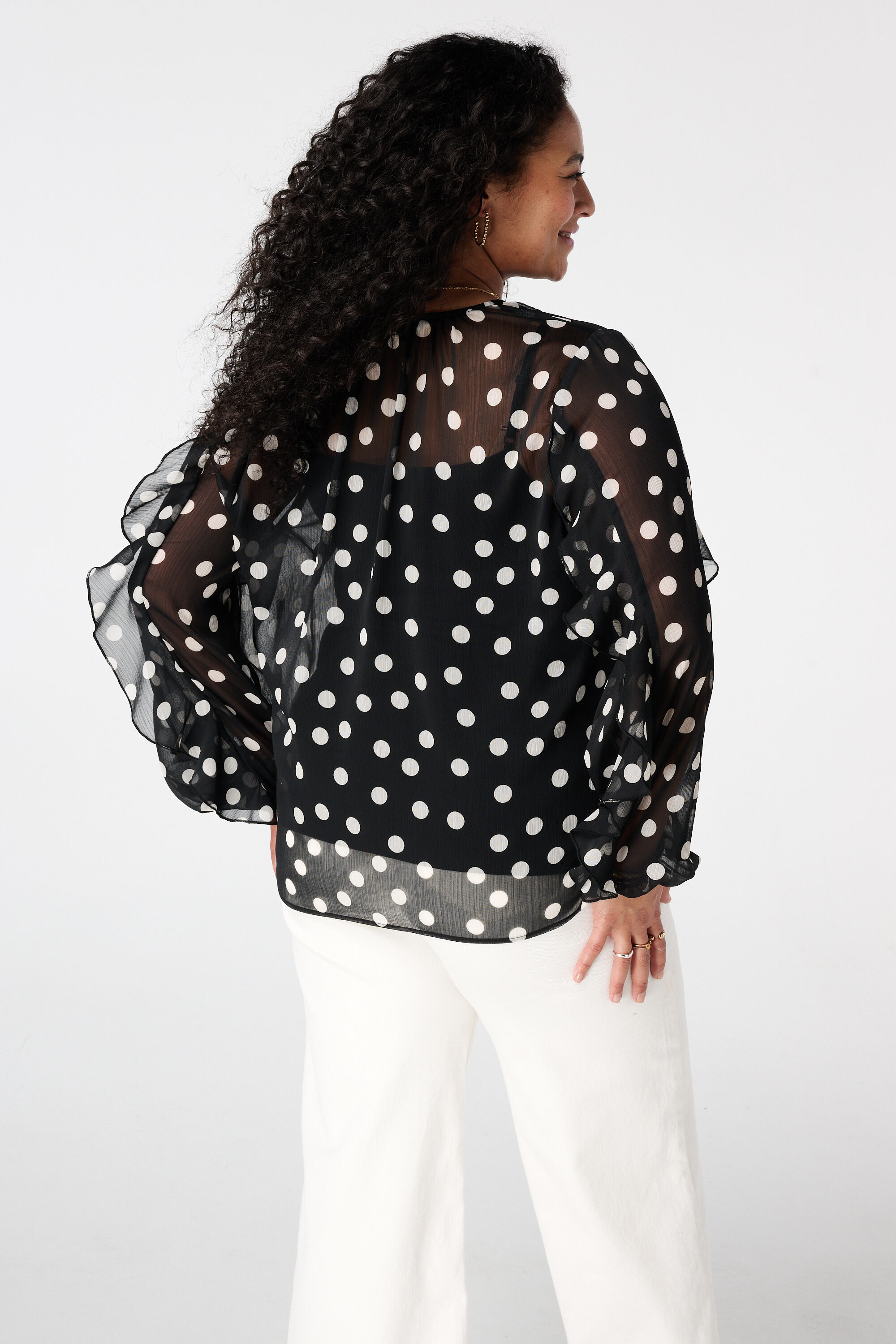 Blouse en mesh avec volants image number 3