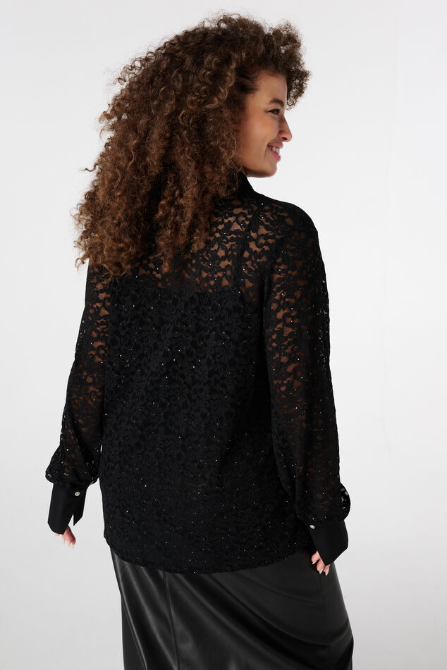 Top en jersey avec dentelle et paillettes image number 3