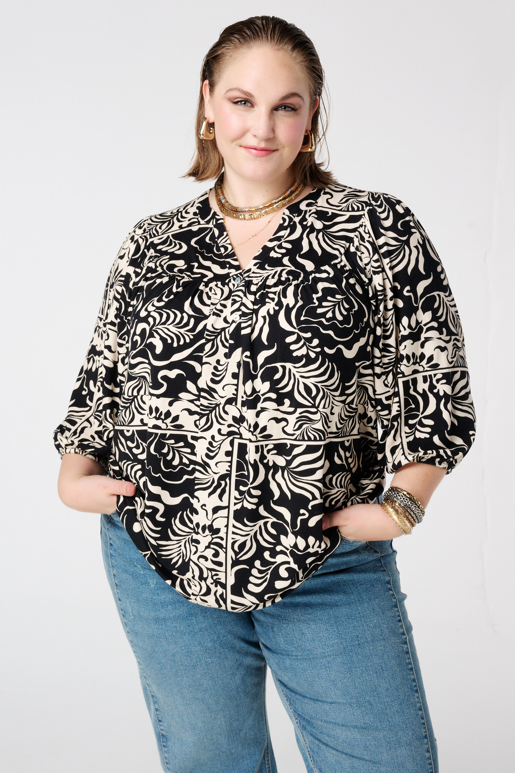 Top en jersey &agrave; imprim&eacute;