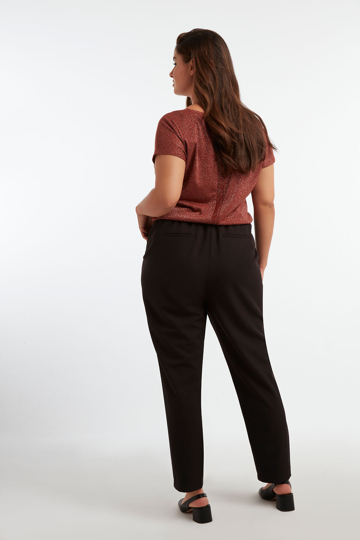 Pantalon &agrave; taille fronc&eacute;e image number 5