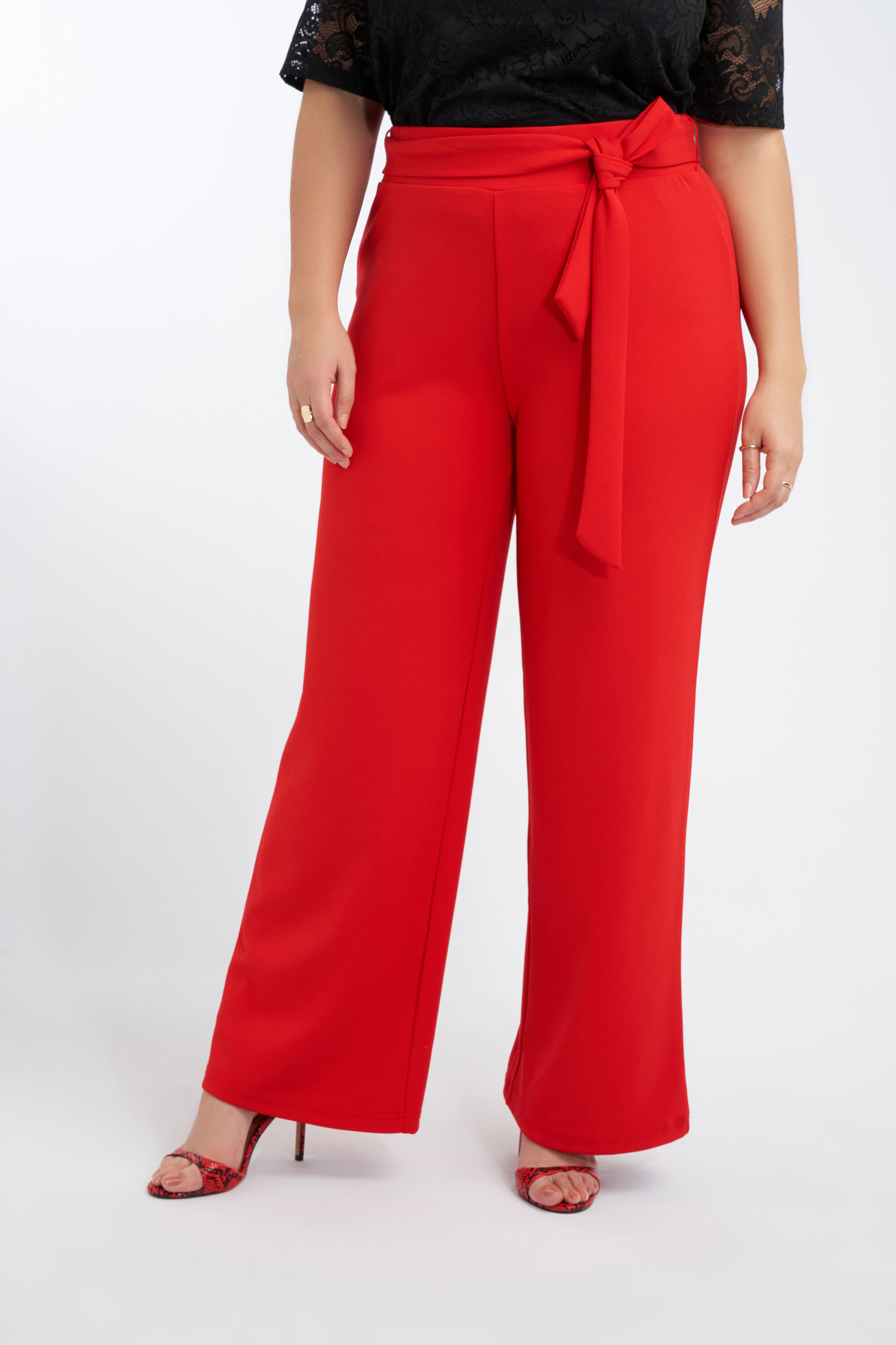 Trousers with tie belt image number 4