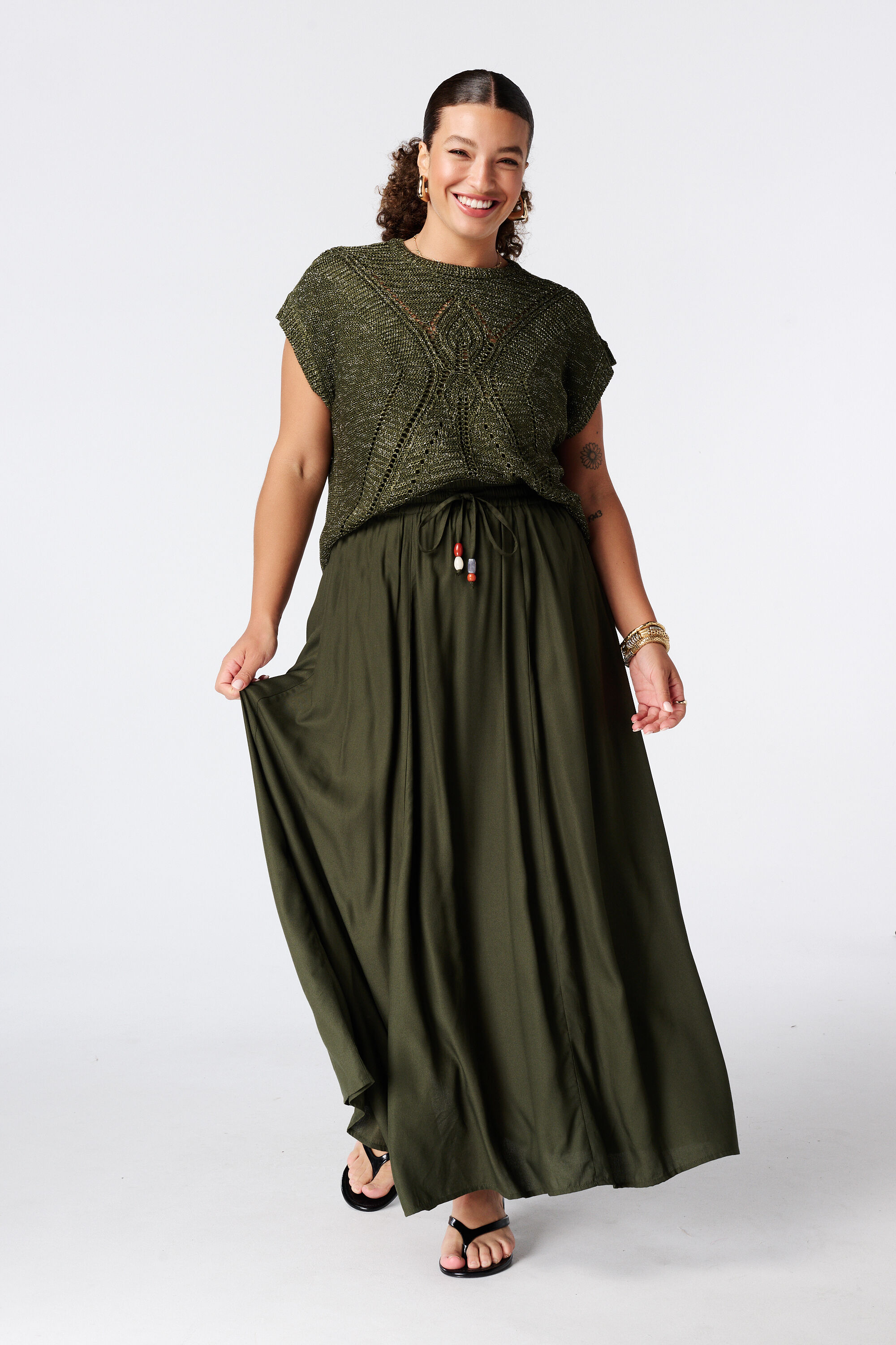 Jupe maxi avec taille &eacute;lastique image number 6