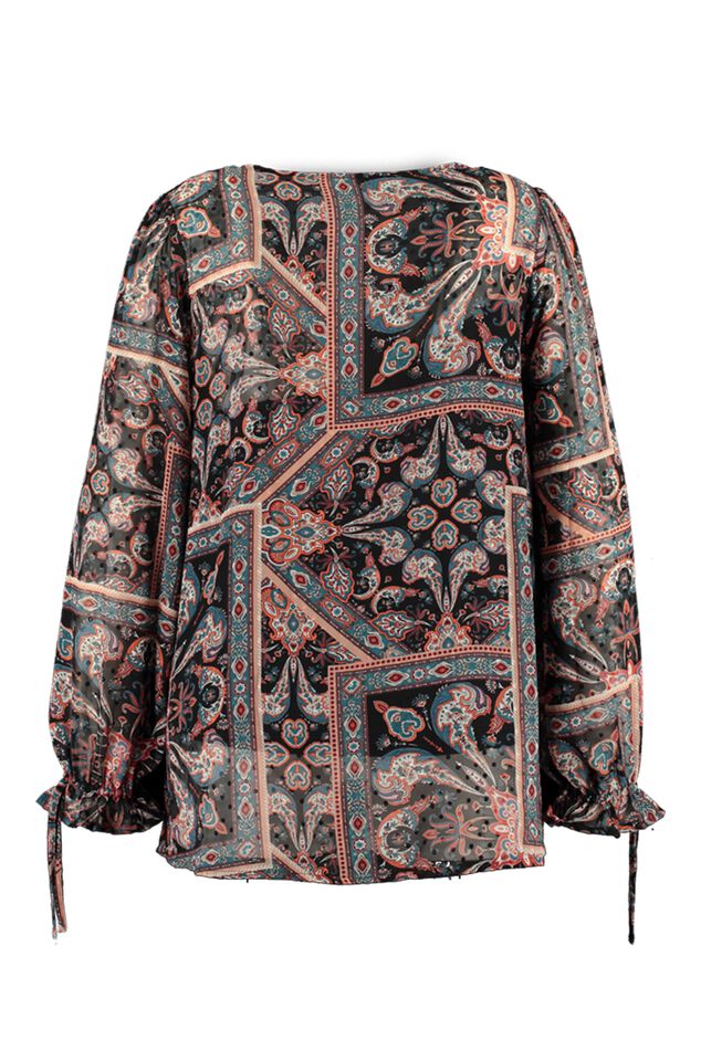 Chemisier à imprimé cachemire avec un col en V  image number 2