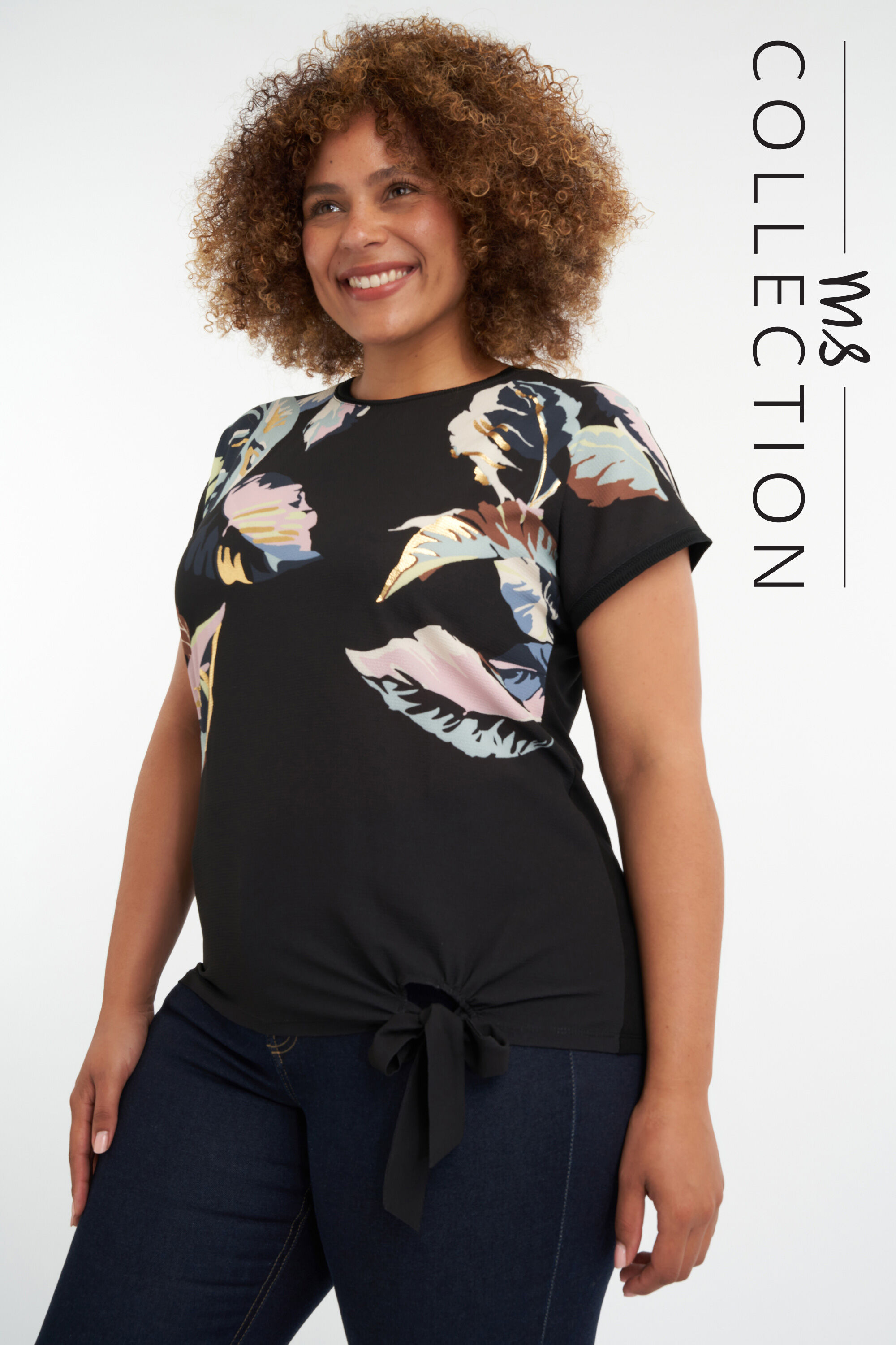 T-shirt &agrave; imprim&eacute; de feuilles