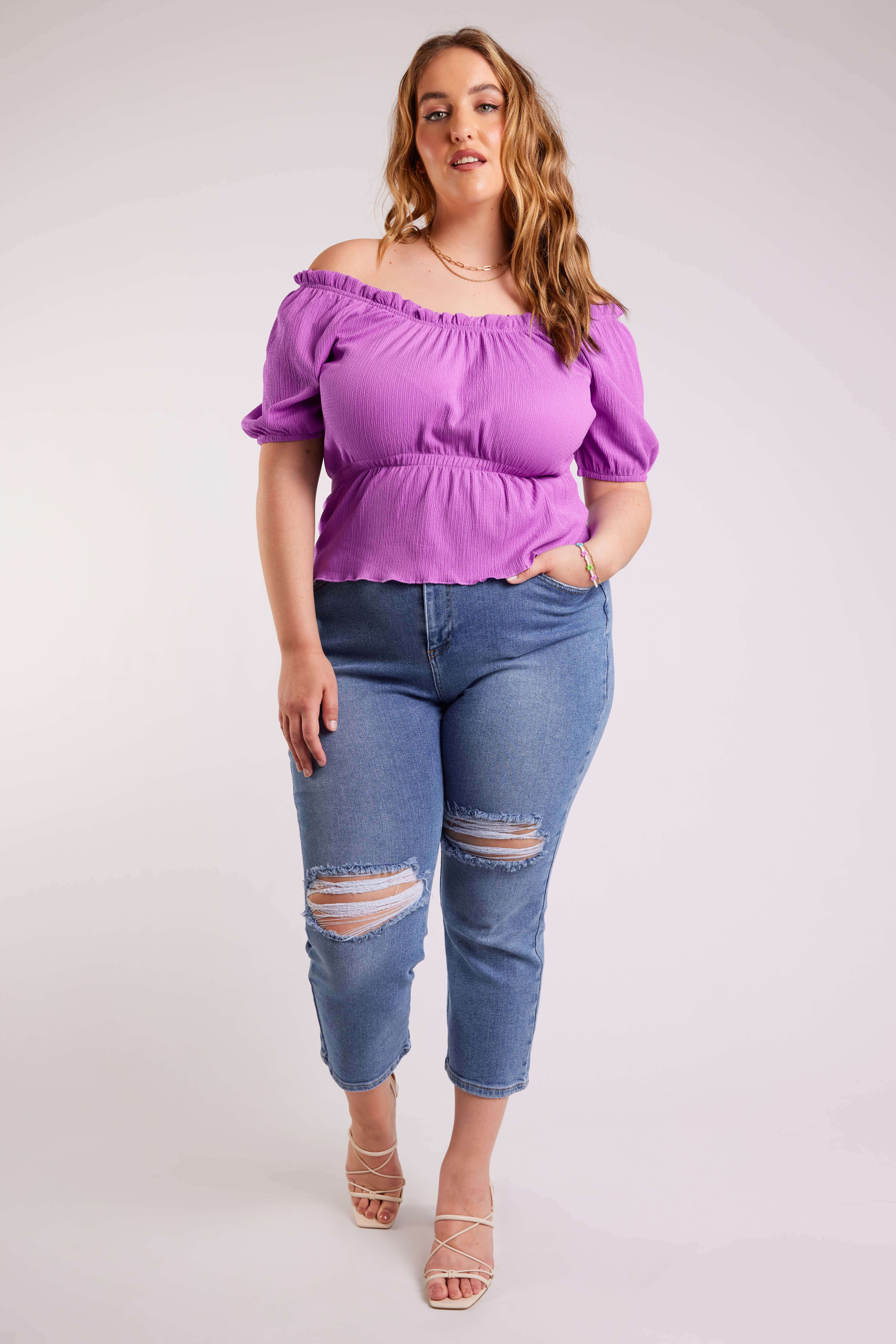 Crop top &agrave; &eacute;paule d&eacute;nud&eacute;es image number 6