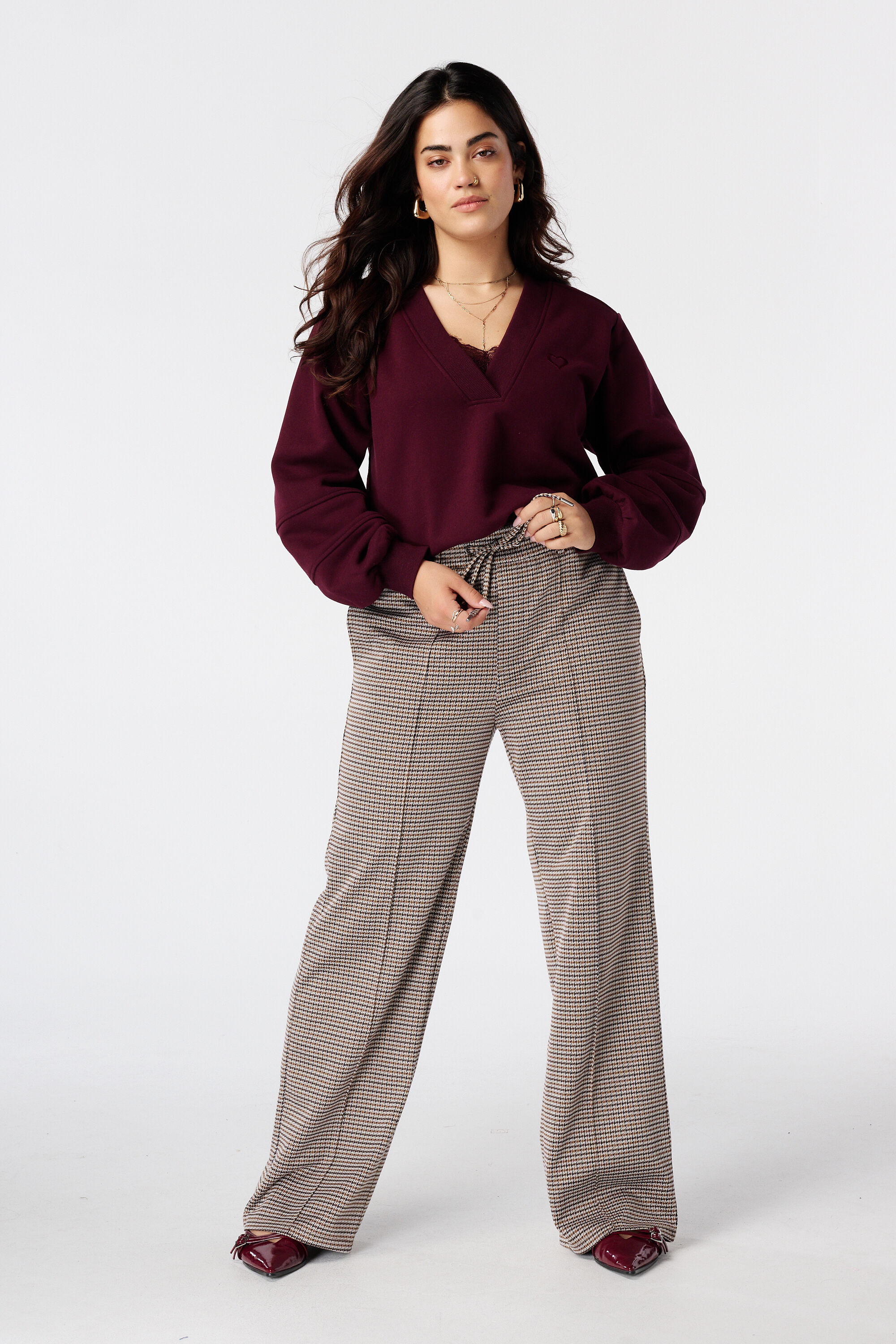 Pantalon &agrave; carreaux
