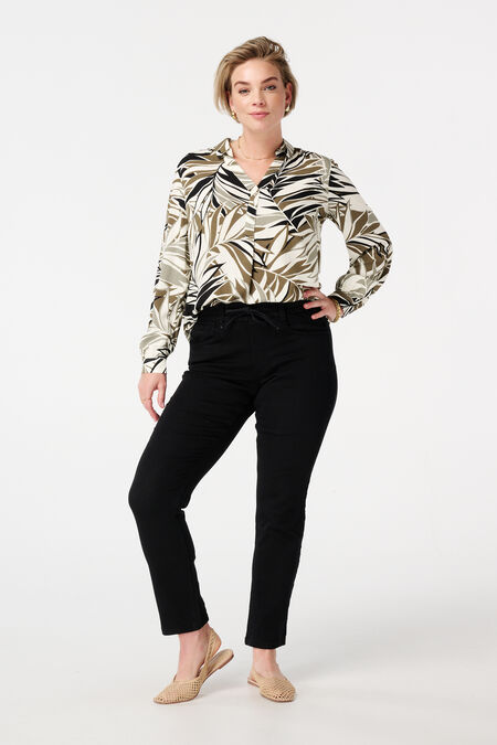 Jean droit avec taille élastique Jean droit avec taille élastique