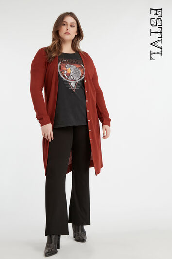 Long cardigan en maille