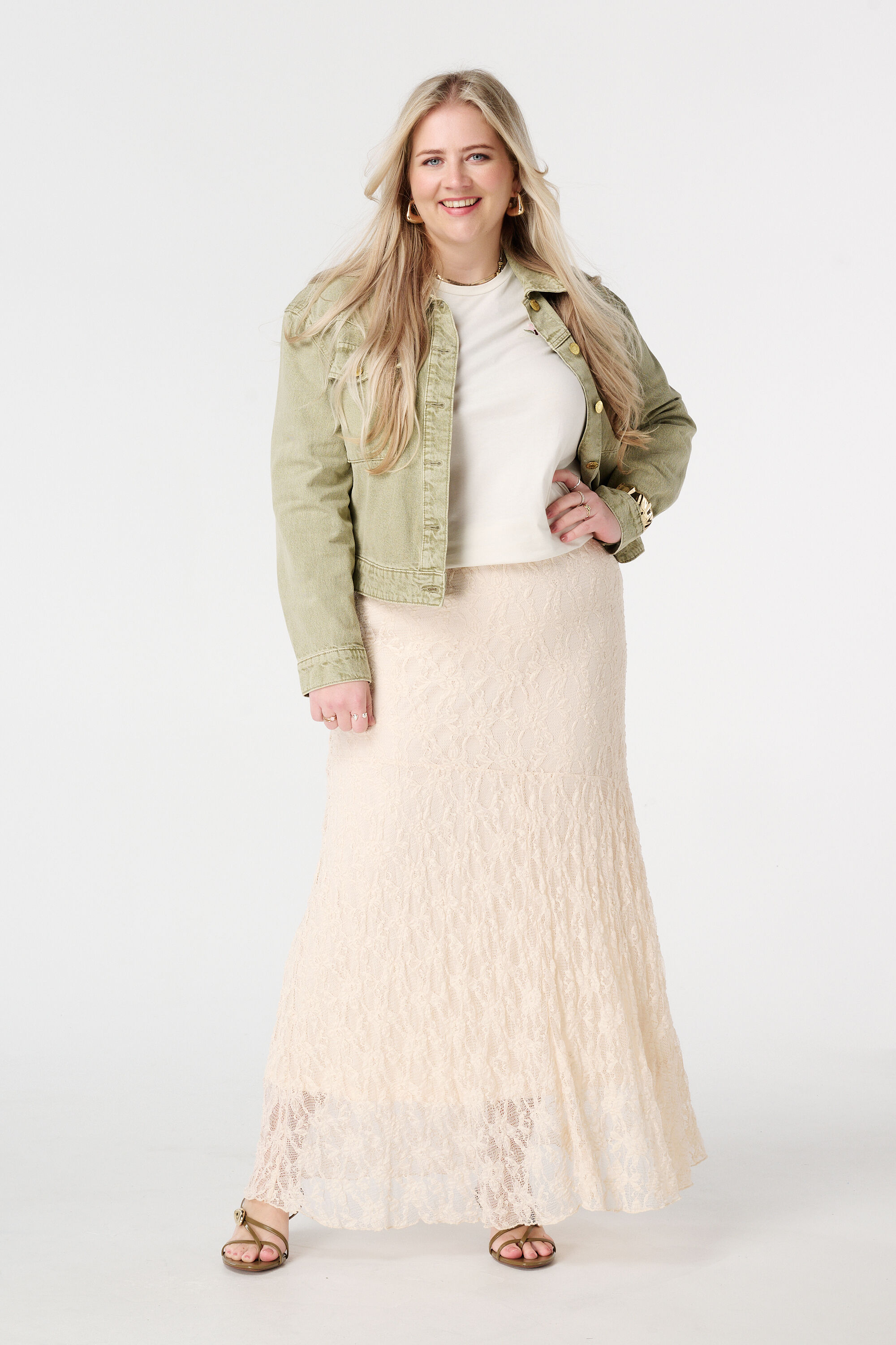 Jupe midi en dentelle image number 0