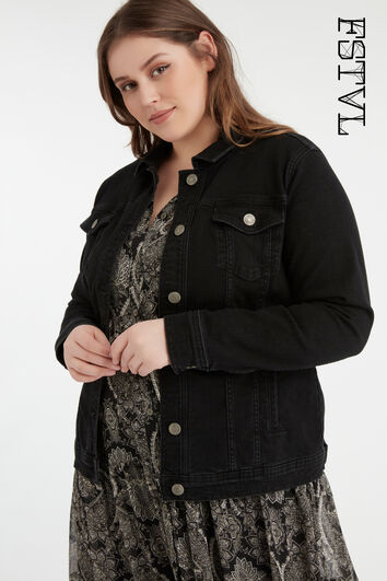 Veste en denim noire