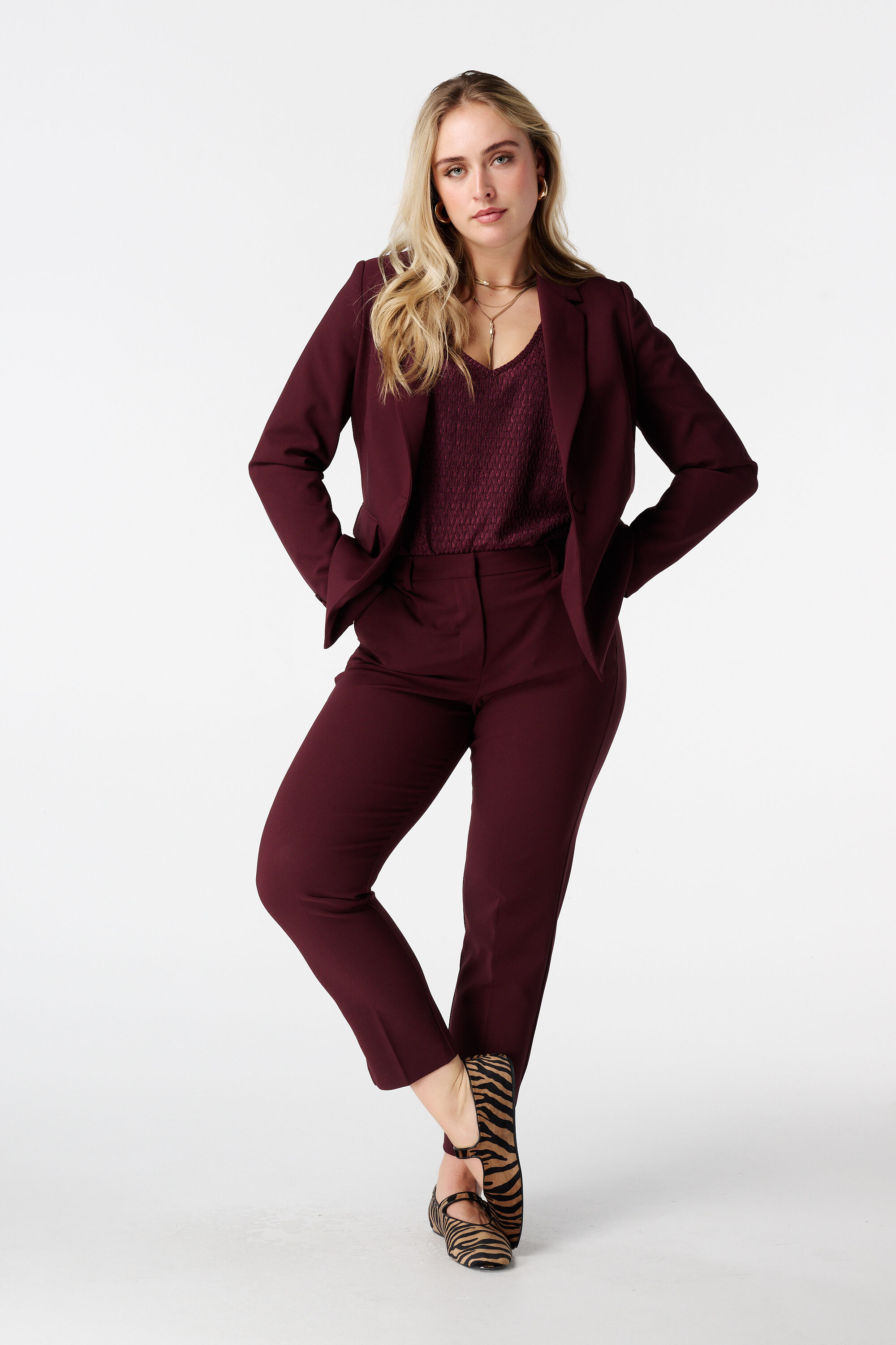 Pantalon droit &agrave; taille &eacute;lastique