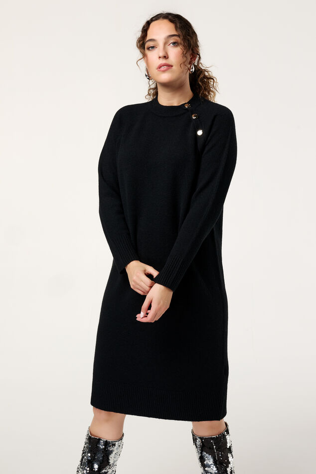Robe midi en maille avec boutons fantaisie image number 0