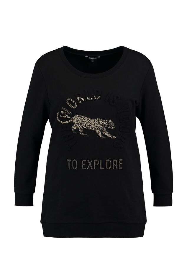 Long sweat-shirt avec motif en relief image number 1