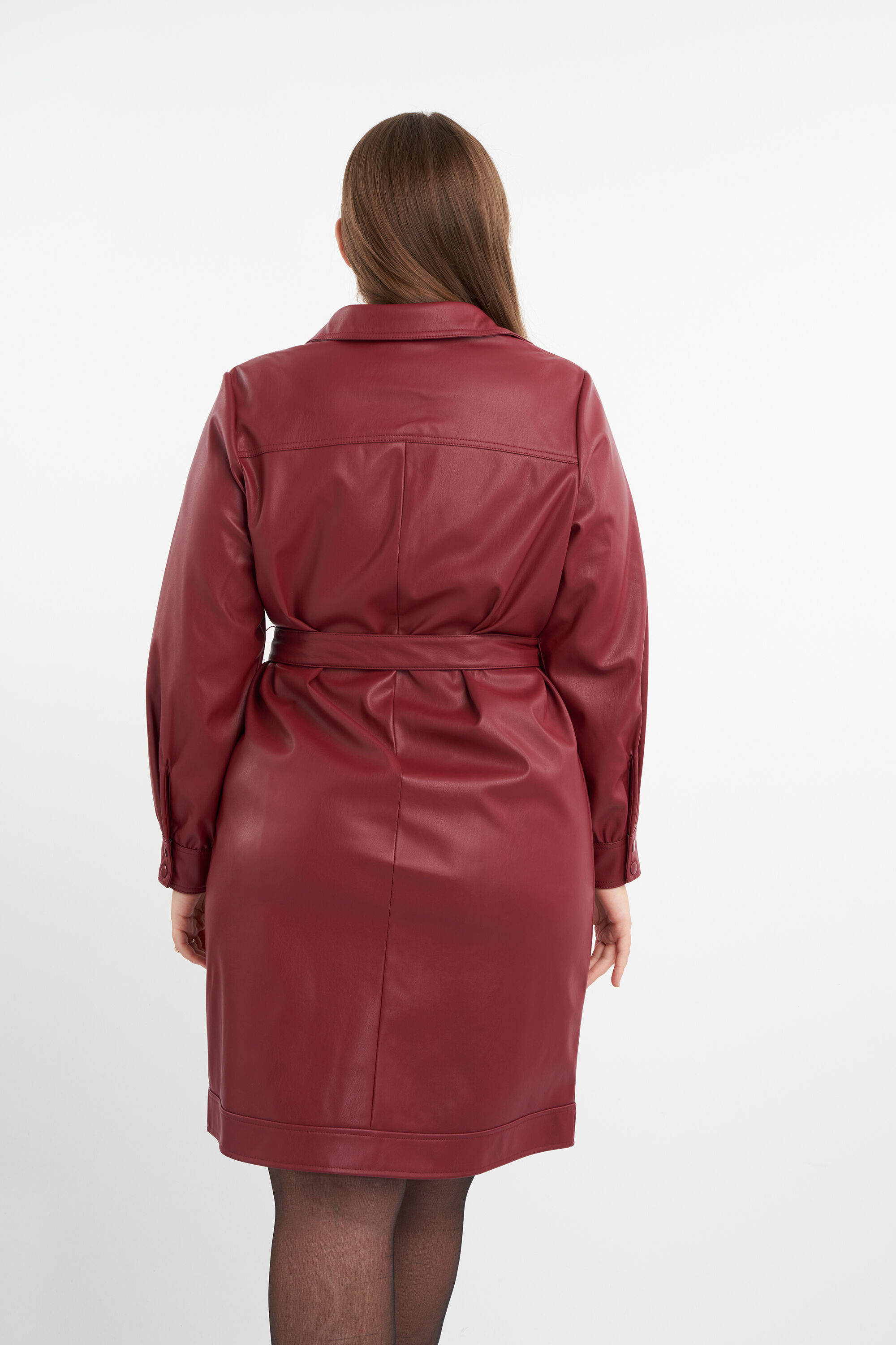 Robe en PU avec ceinture &agrave; nouer image number 4
