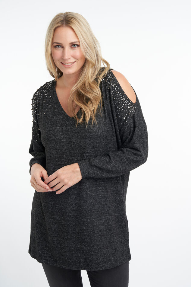 Haut avec strass et perles image number 0