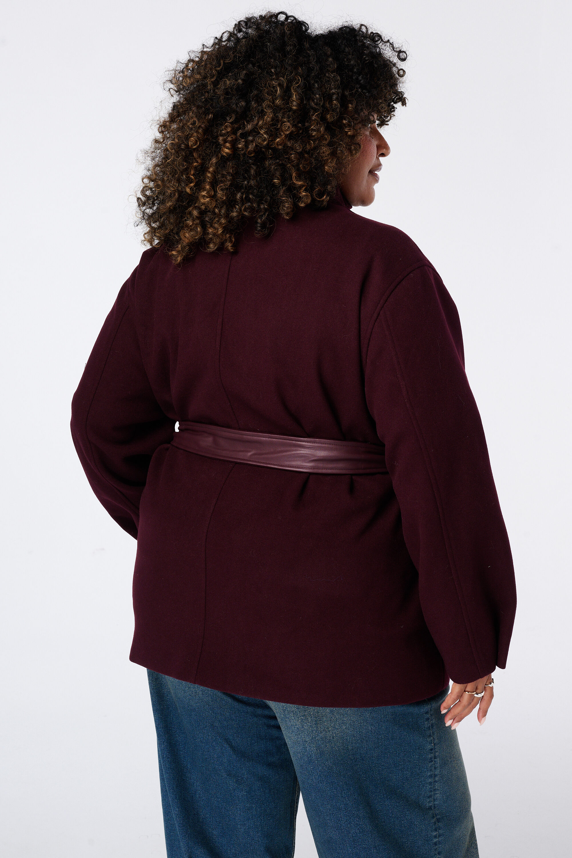 Manteau mi long avec col montant image number 3