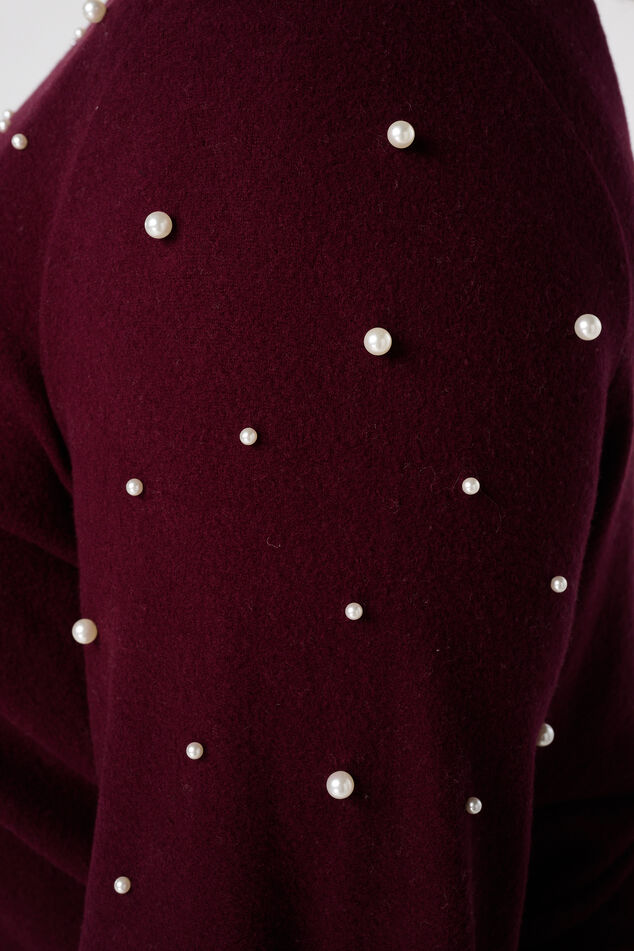 Pull brossé avec imprimé perle image number 6
