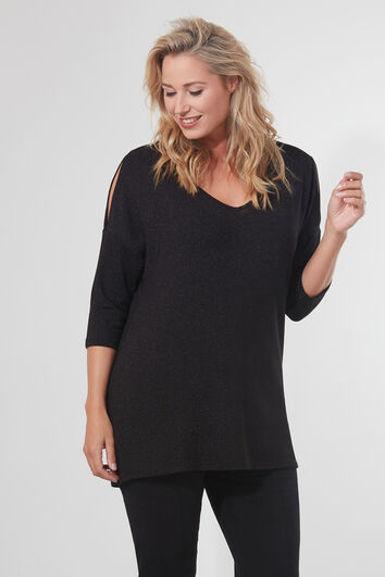 Haut &agrave; &eacute;paules d&eacute;nud&eacute;es avec du lurex