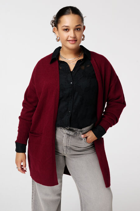 Cardigan mi-long avec poches latérales Cardigan mi-long avec poches latérales