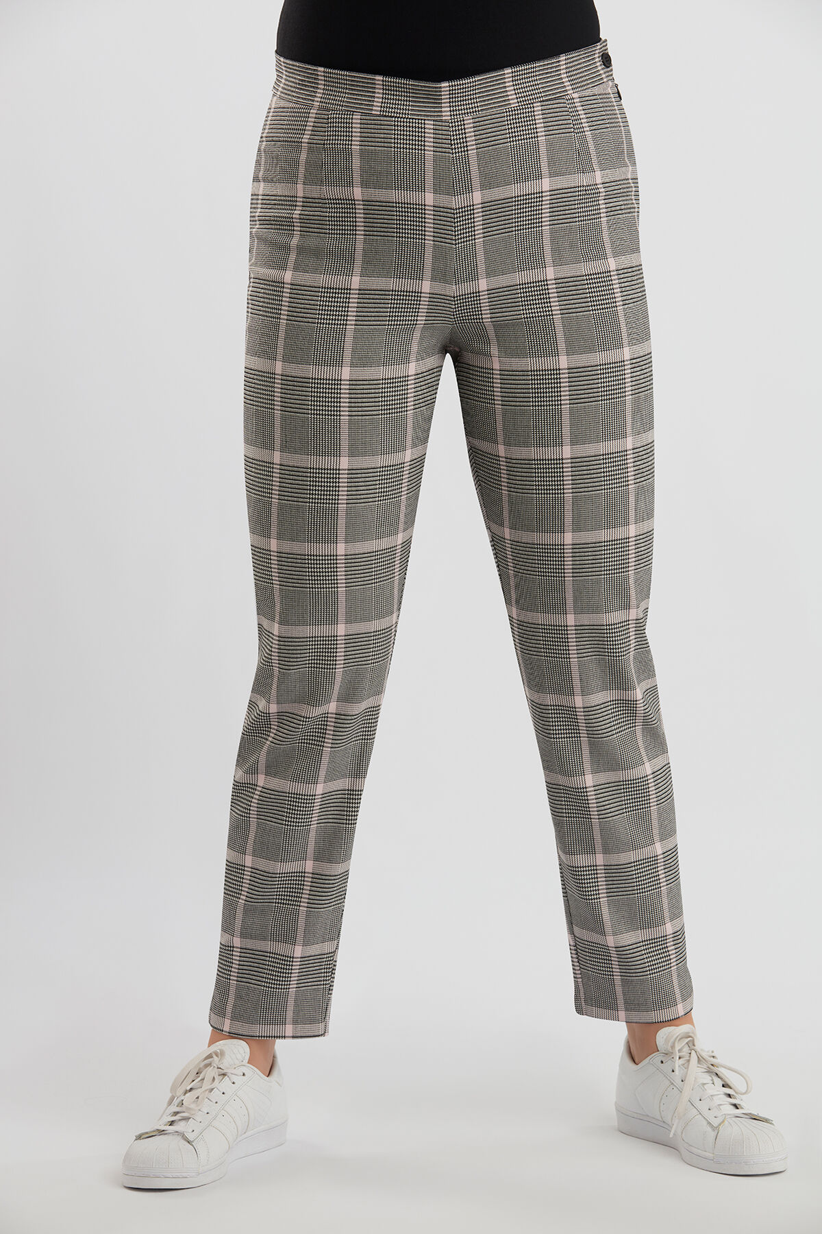 Pantalon &agrave; carreaux avec fermeture &Eacute;clair image number 4