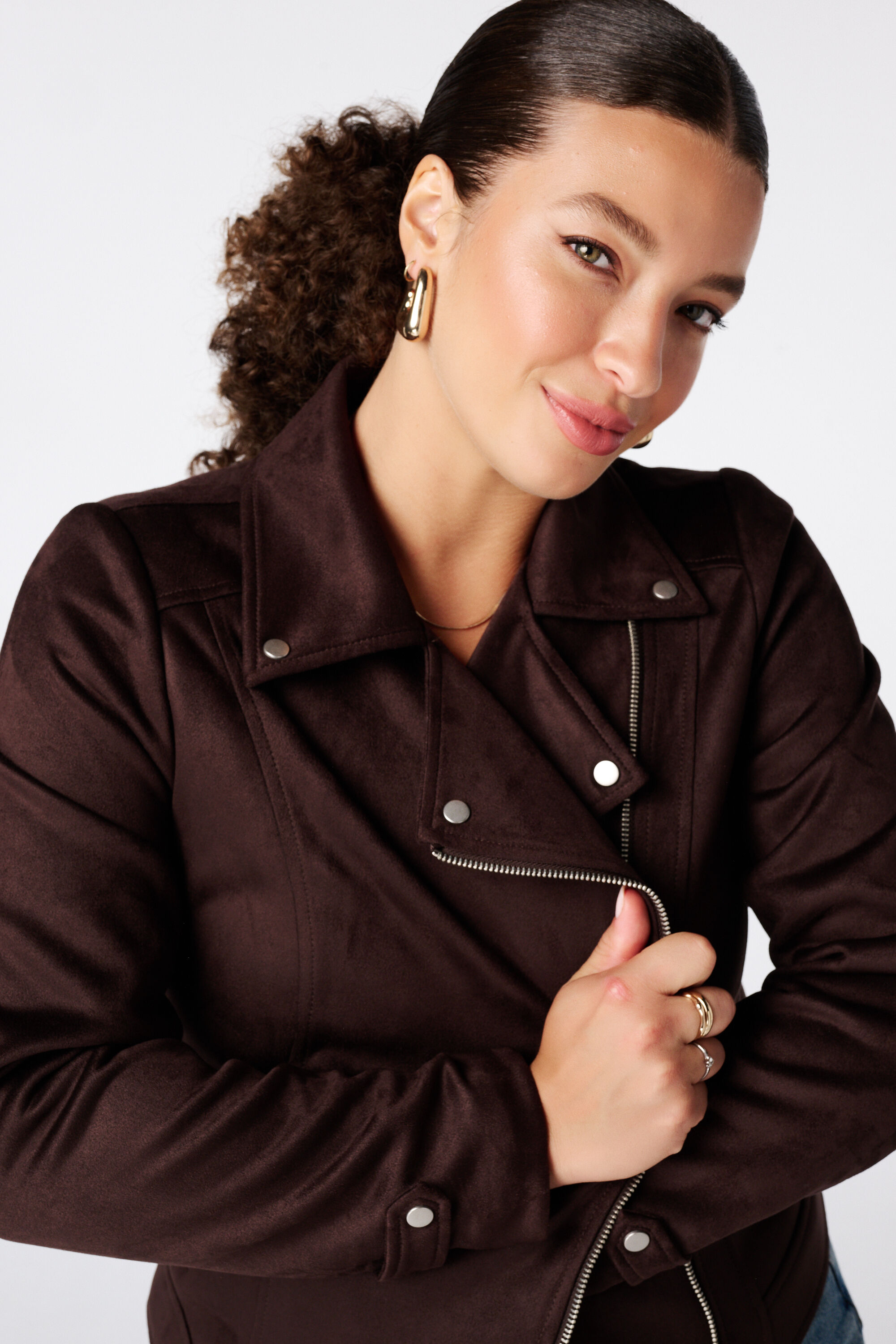 Veste biker en su&eacute;dine image number 4