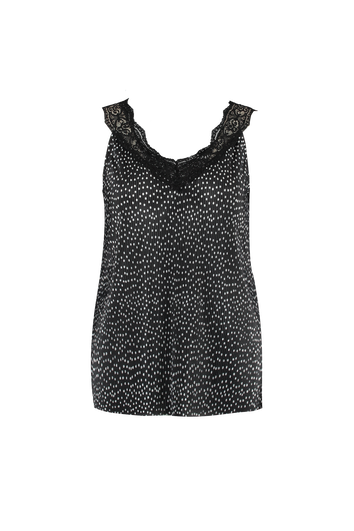 Haut pliss&eacute; avec pois et dentelle