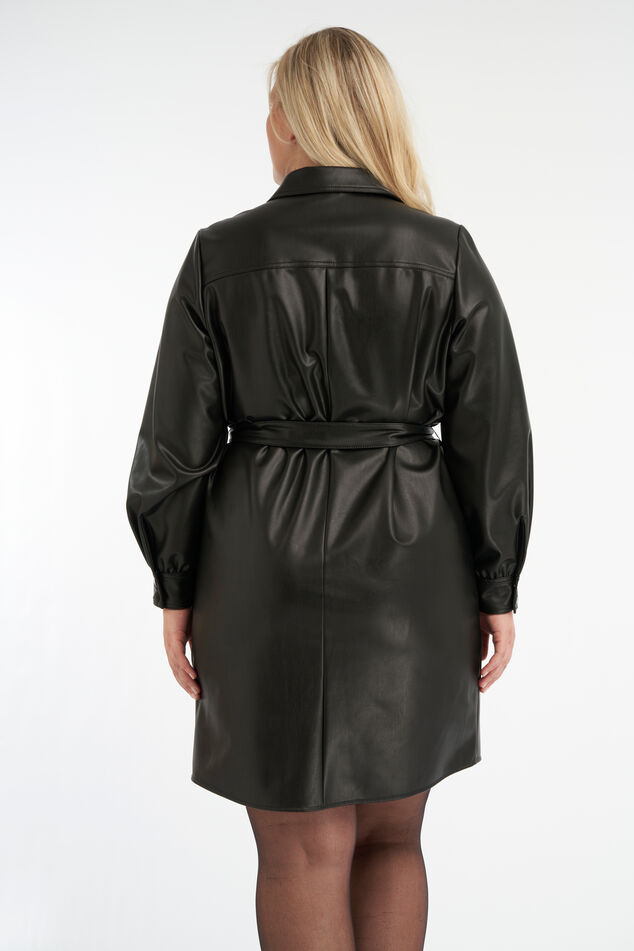 Robe en PU avec ceinture à nouer image number 3