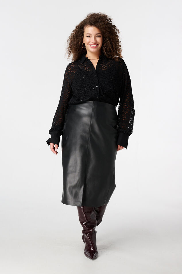 Top en jersey avec dentelle et paillettes image number 5