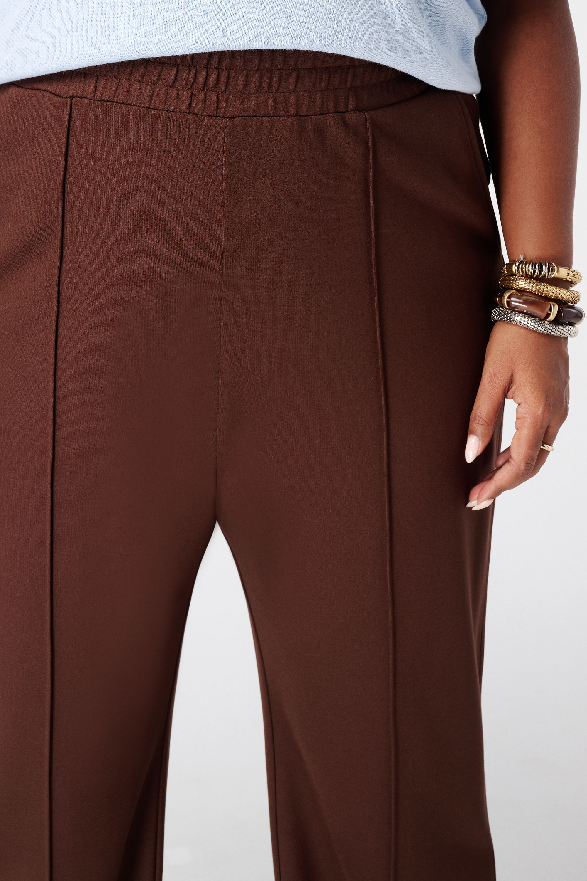 Pantalon wide leg avec taille &eacute;lastique image number 4