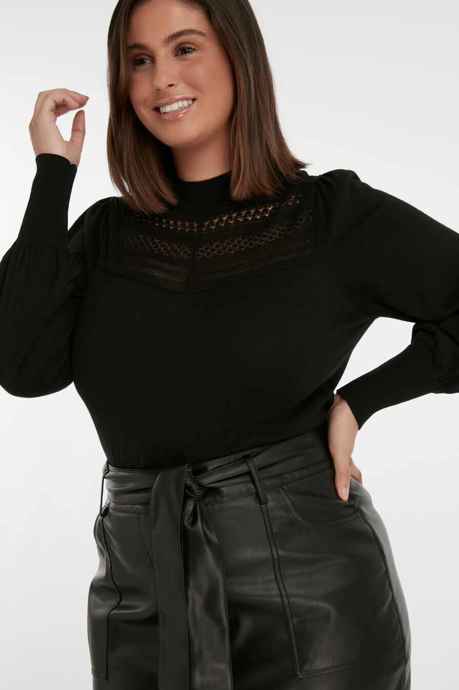 Femmes Jupe en PU avec boutons MS Mode