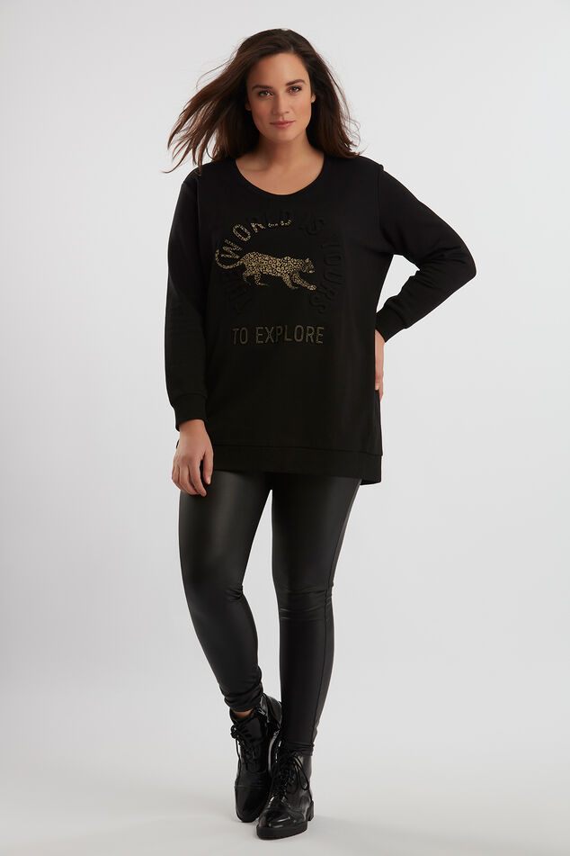 Long sweat-shirt avec motif en relief image number 0