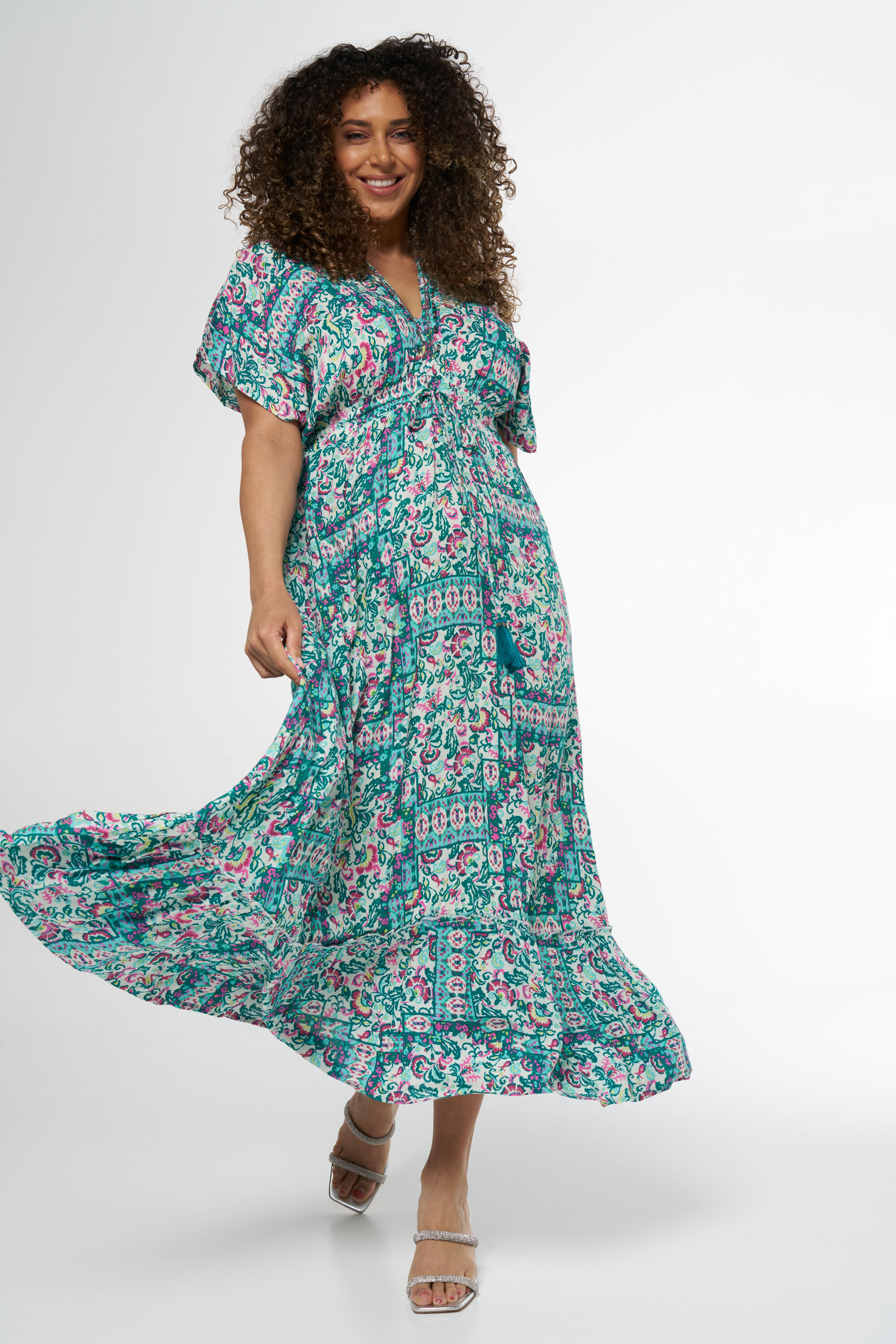 Femmes Robe longue a col en V MS Mode