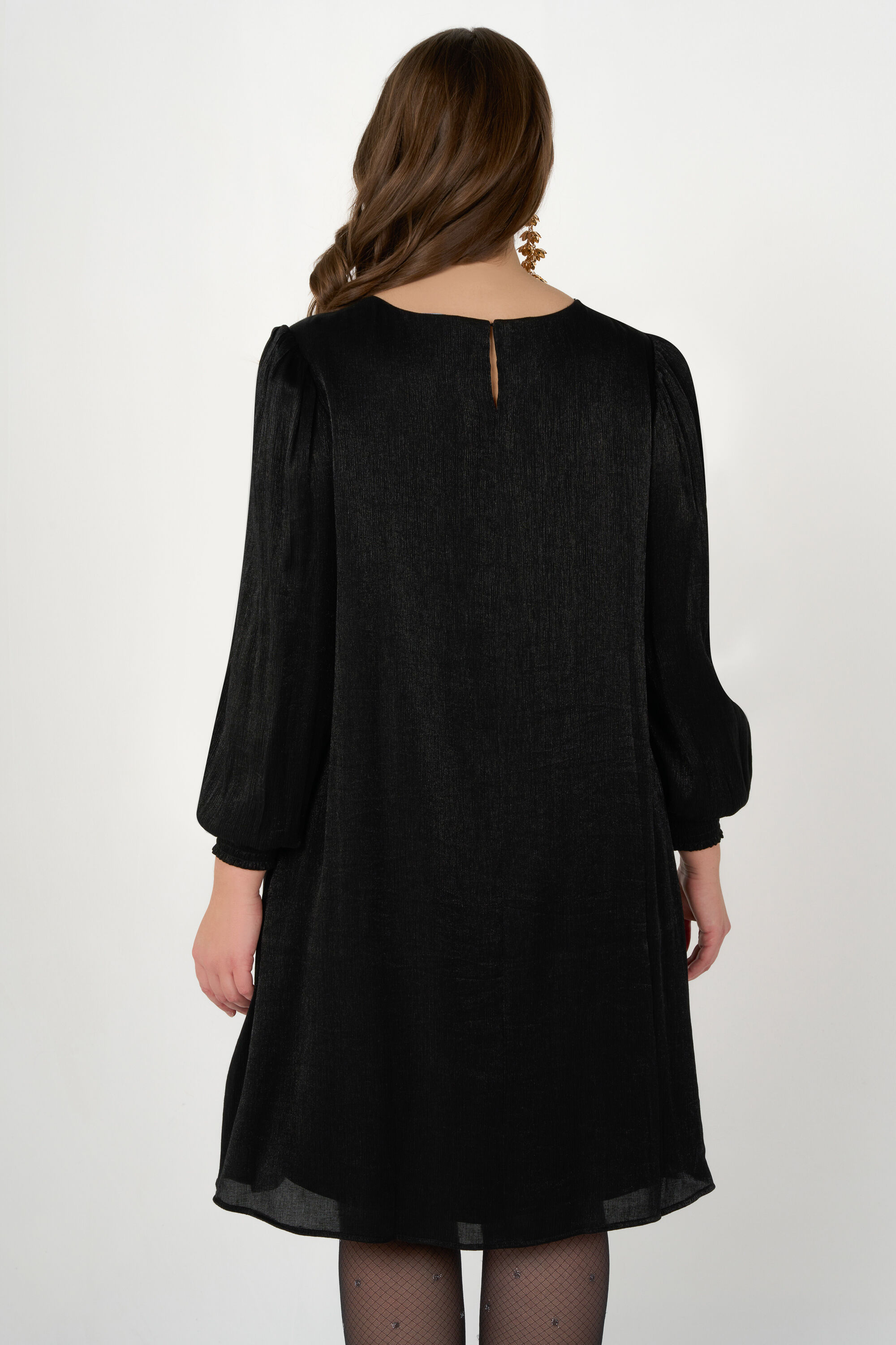 Femmes Robe midi avec detail dore MS Mode