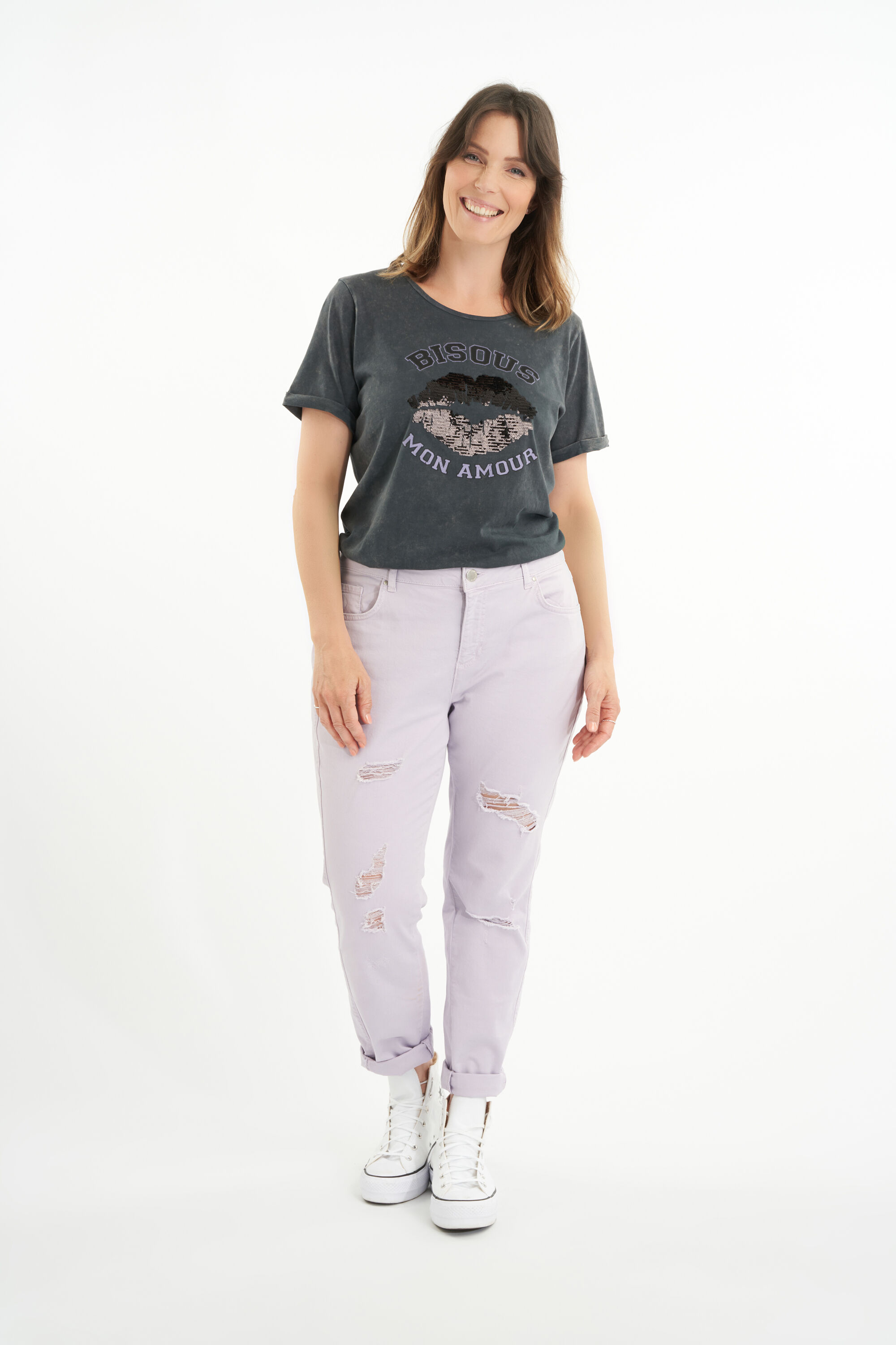 Jean aux d&eacute;cors d&eacute;chir&eacute;s