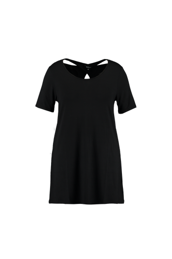 T-shirt long uni avec d&eacute;tails dans le dos 