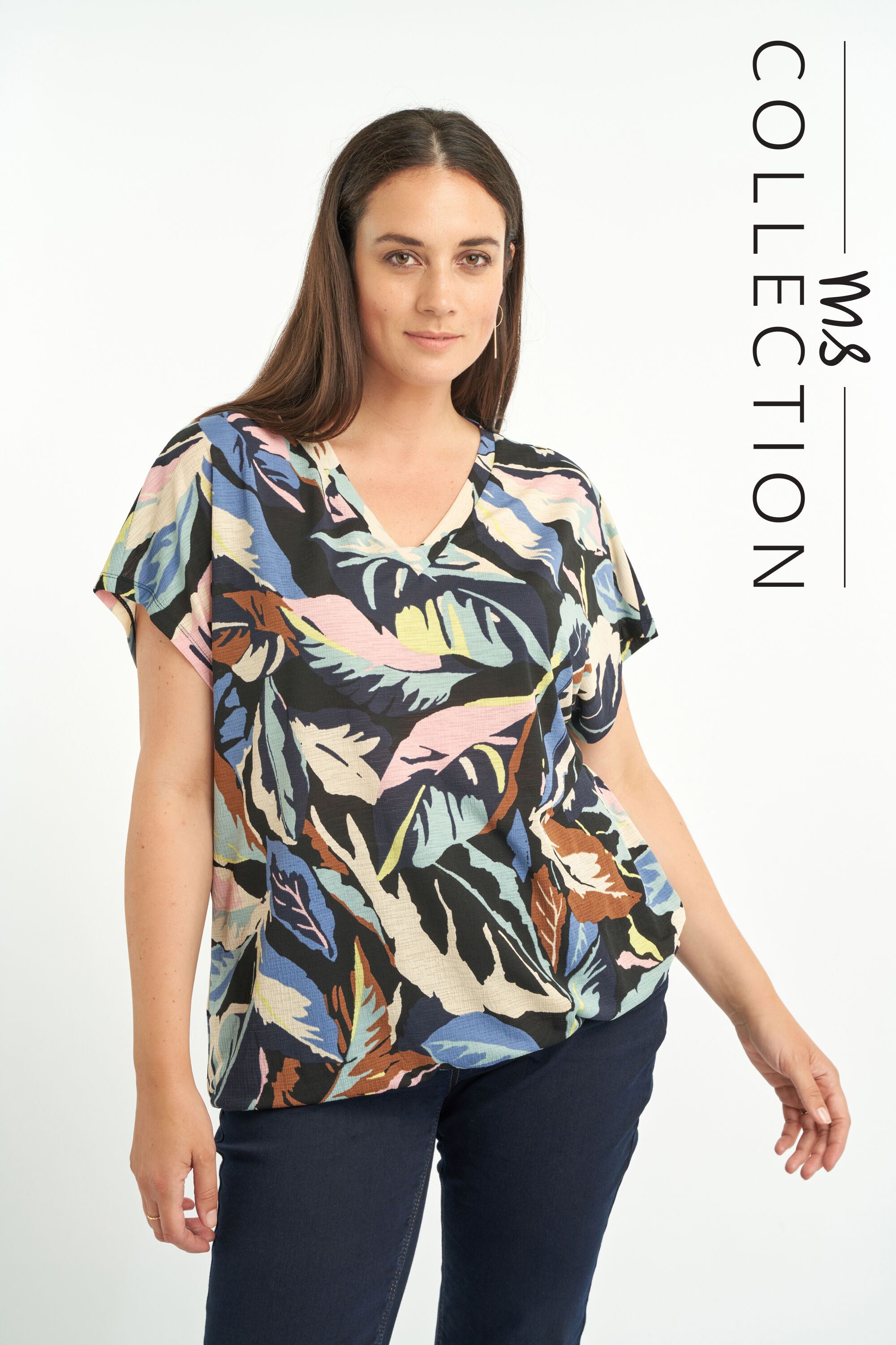 T-shirt &agrave; imprim&eacute; de feuilles