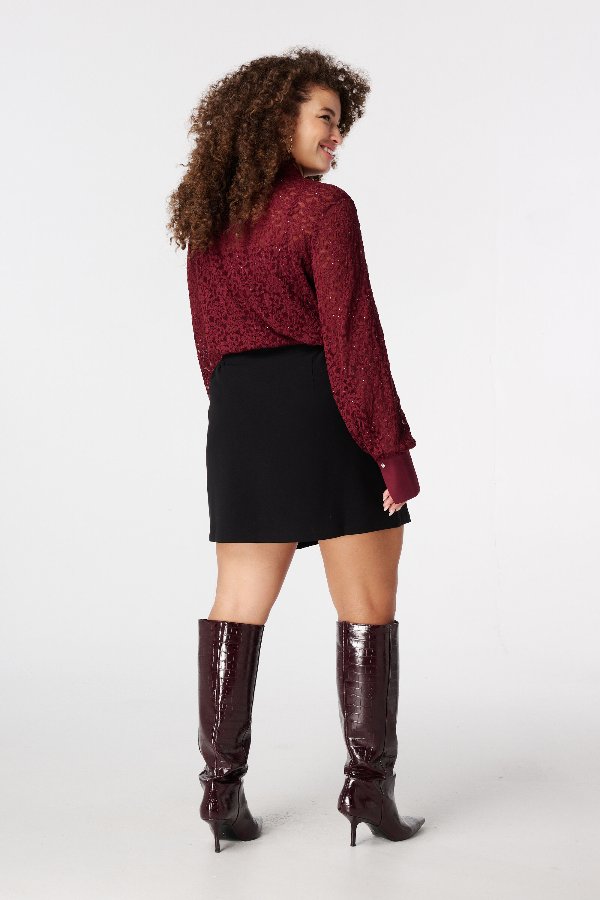 Jupe &agrave; rabat et taille &eacute;lastique image number 3