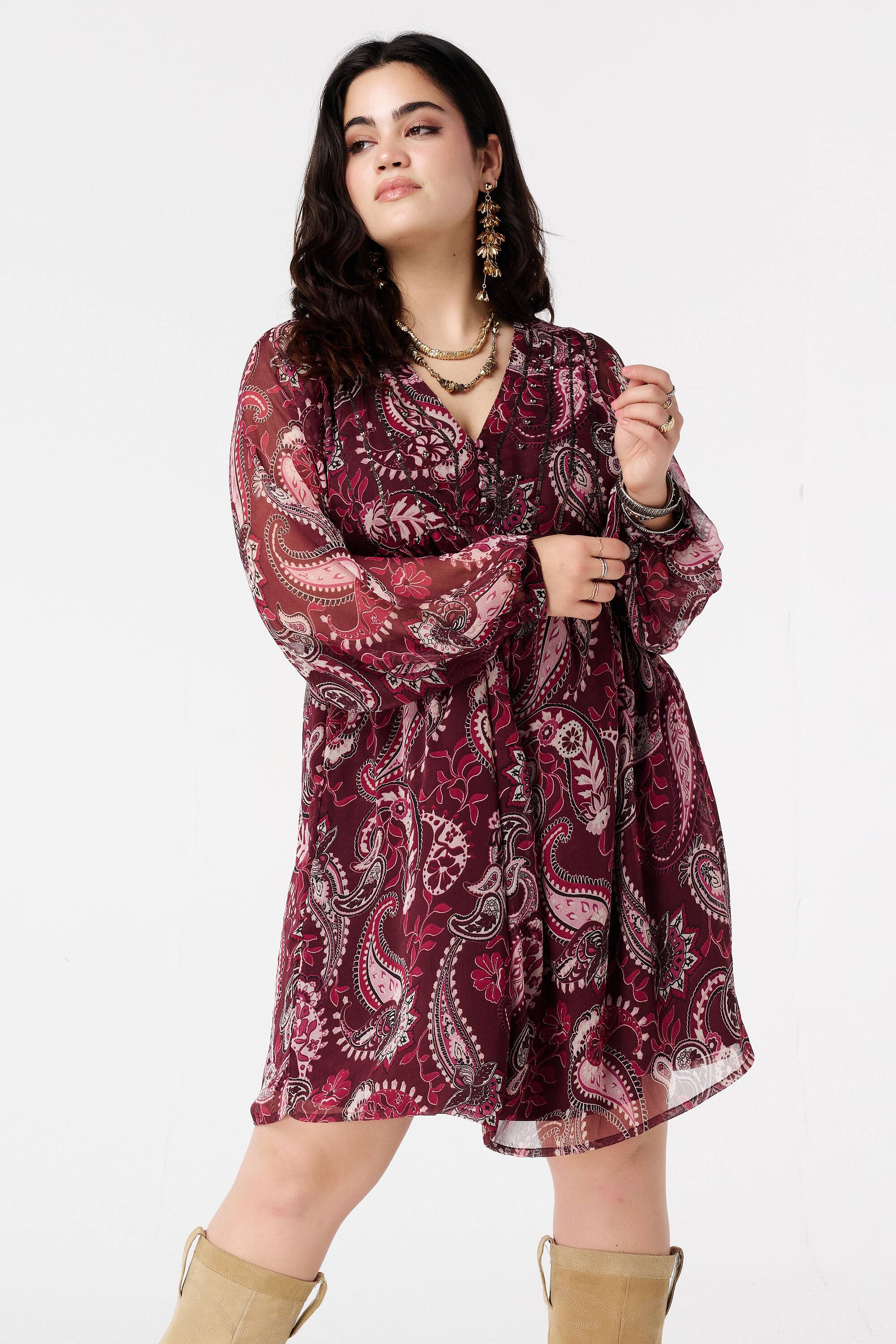 Robe avec manches transparentes image number 5