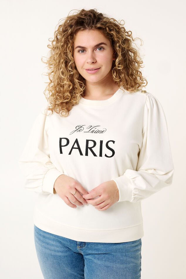 Sweater "Paris" mit Knopfdetails auf der Schulter image number 0
