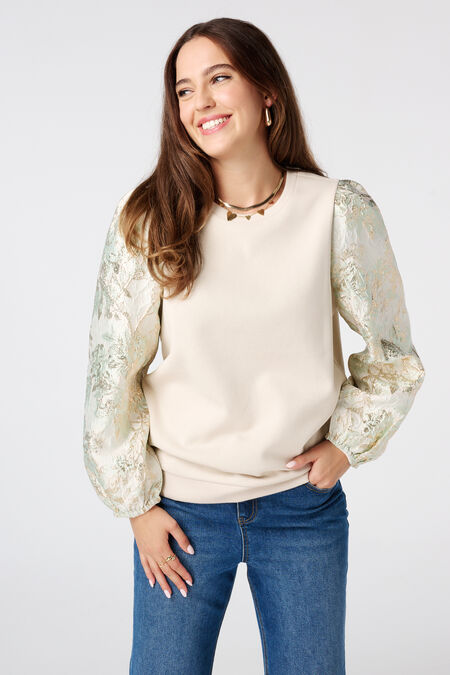 Sweat-shirt avec imprimé sur les manches Sweat-shirt avec imprimé sur les manches