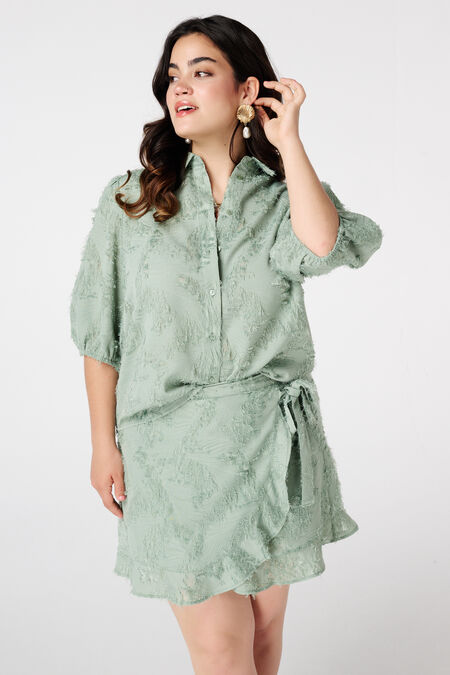 Blouse structurée à manches ballon Blouse structurée à manches ballon