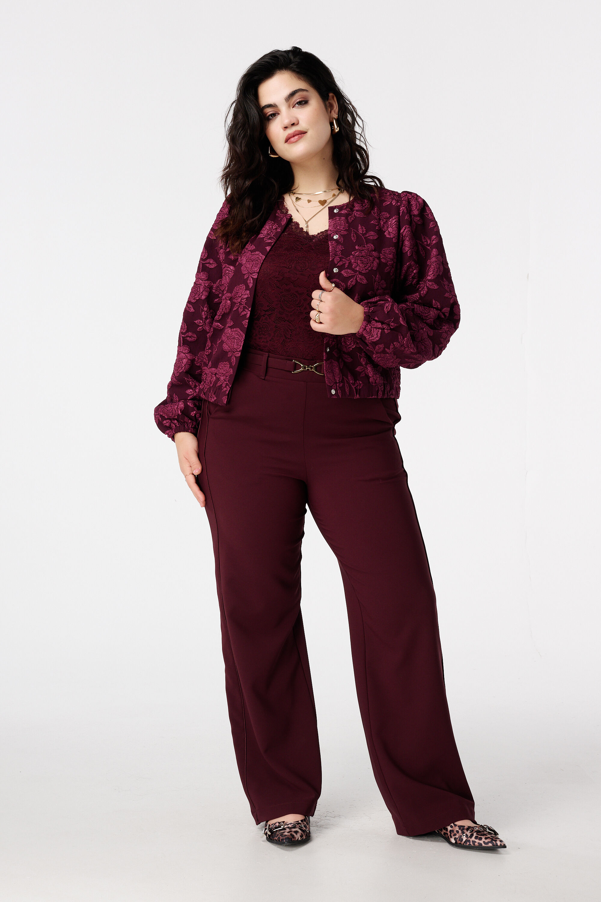 Blouson bomber jacquard &agrave; motif fleuri image number 5