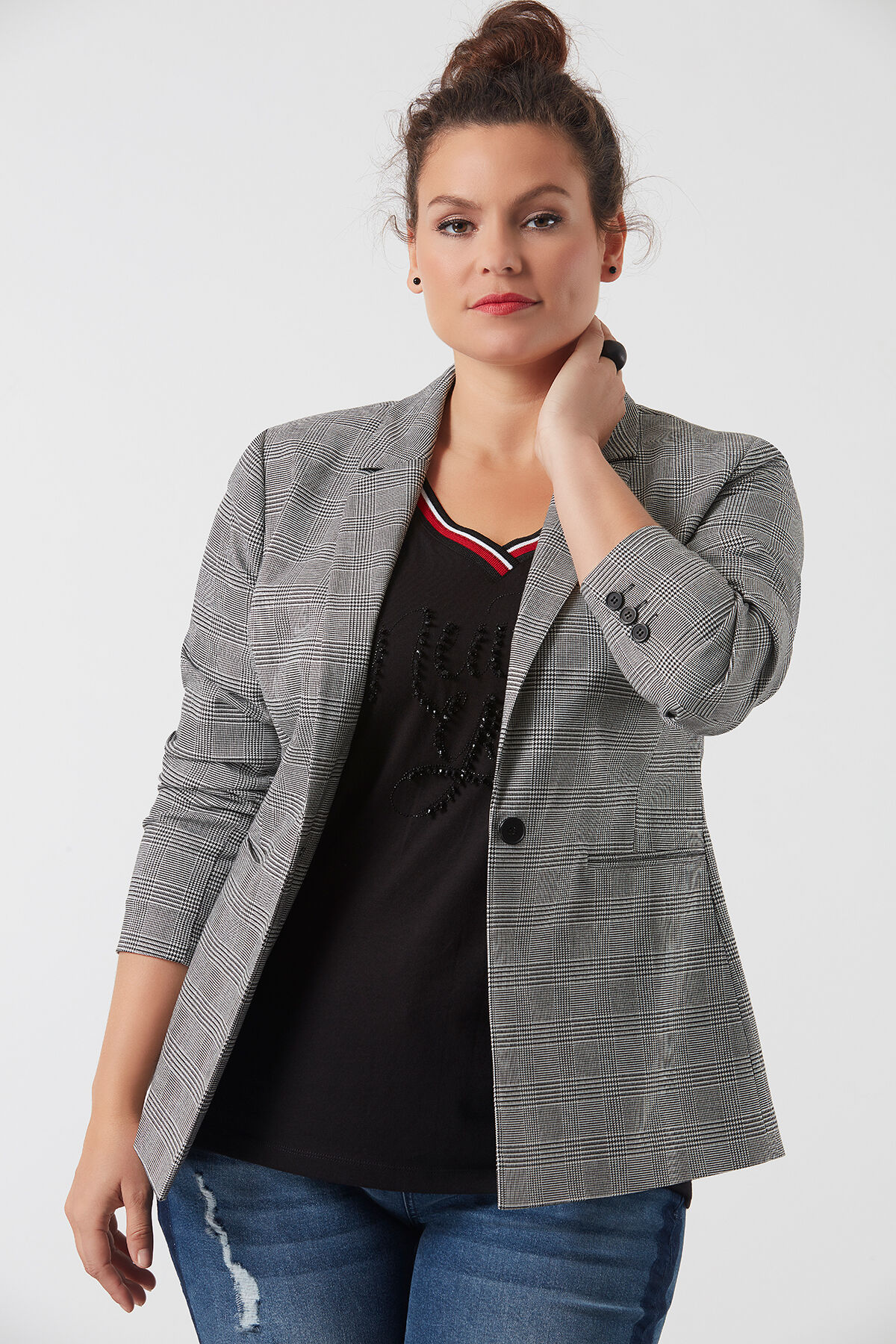 Femmes Veste blazer prince de Galles MS Mode