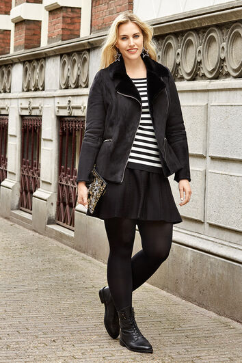 Veste motard doubl&eacute; fourrure