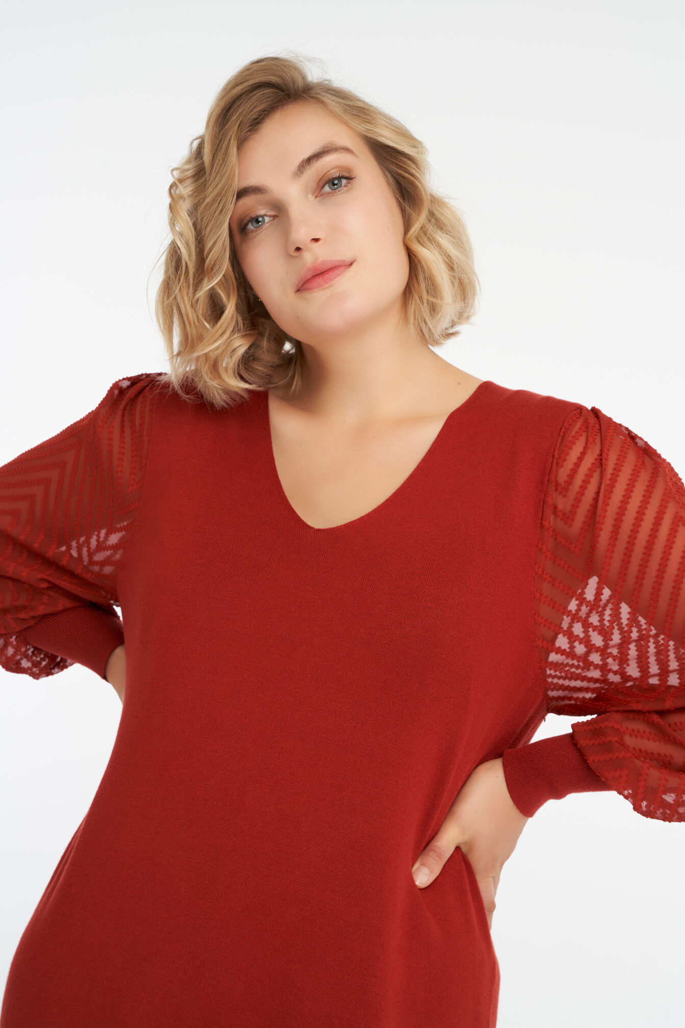 Sweater &agrave; manches bouffantes  image number 6